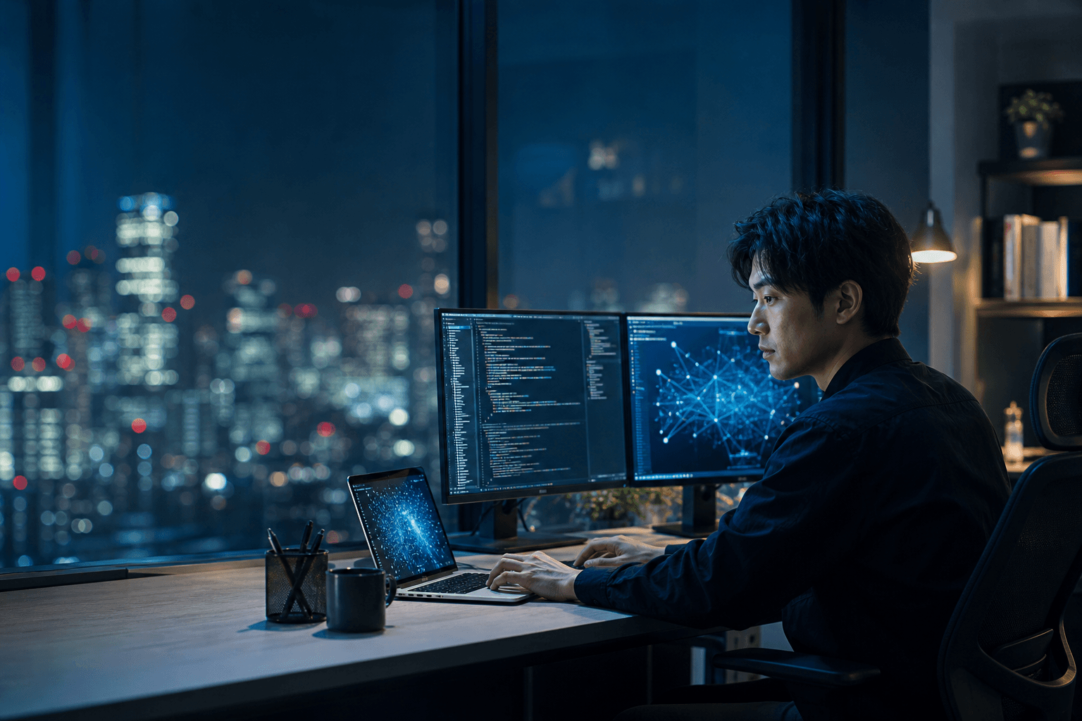 日本のフルスタック・AIエンジニアが開発に取り組む様子